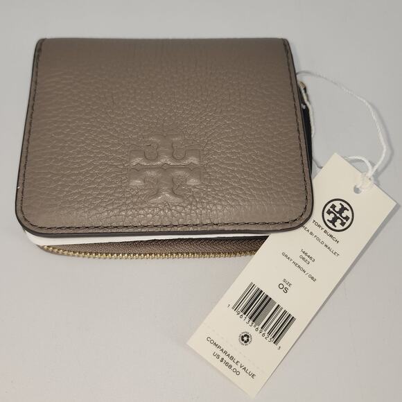 Tory Burch Thea Bi-Fold Wallet – Gray Heron